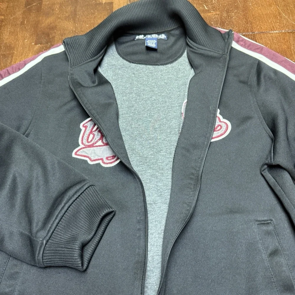 Big Dogs Jacket‎ Mens Medium Track Jacket Varsity Y2K Bomber Fleece Lined Black